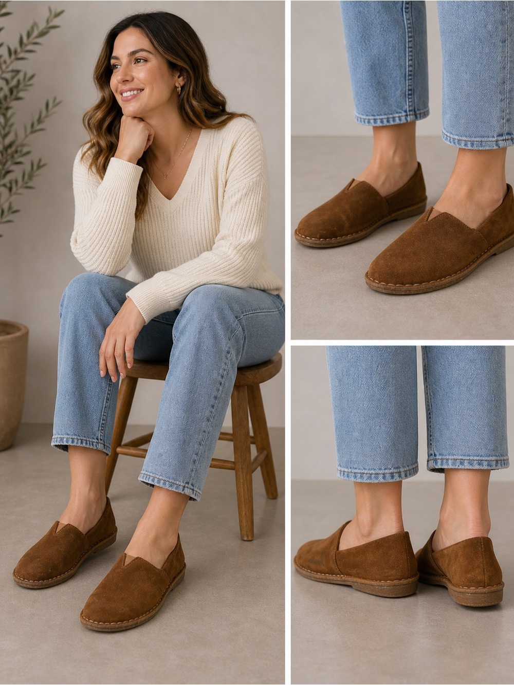 Born Women’s Suede Slip On Shoes sz 8 Brown NEW #M986